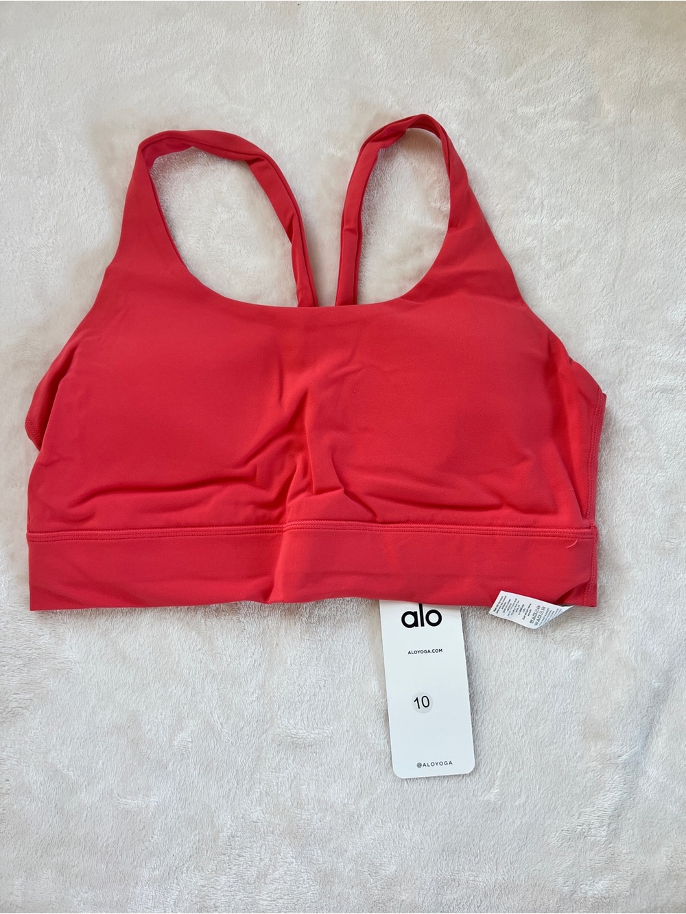 ALO Yoga Red Scoop-Neck Sports Bra with Racerback